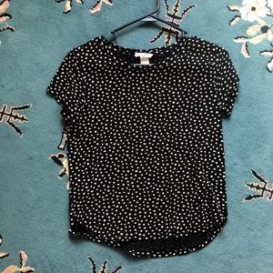 H&M basic polka dot crop shirt